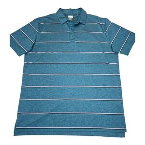 Callaway Opti Dri Golf Polo Shirt Mens Large Blue Heather Stripe Performance